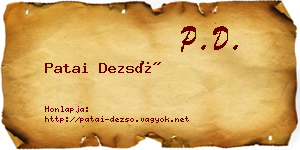 Patai Dezső névjegykártya